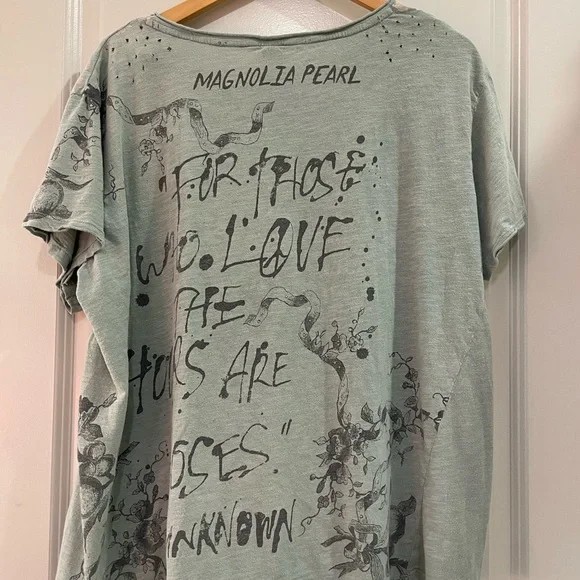 Magnolia Pearl Cat Graphic Tee - Soft Green - Picture 6 of 7